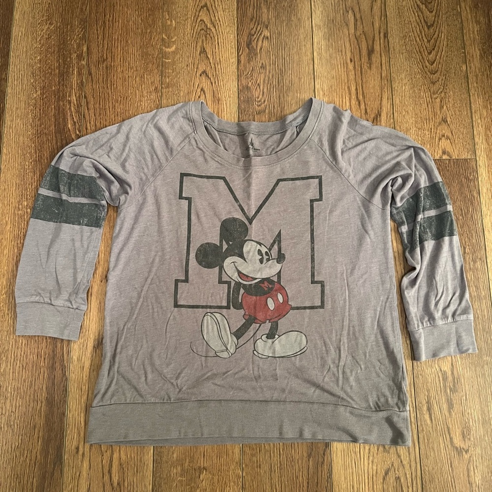 Disney Gray Mickey Mouse Long Sleeve Shirt